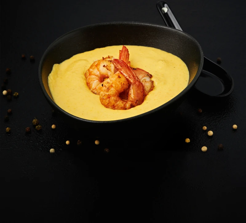 Сырный суп с креветками 