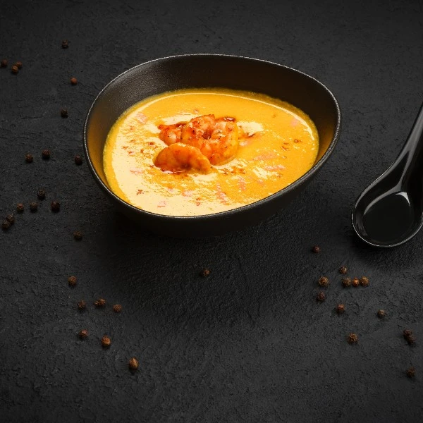 Тыквенный Крем суп с креветкой 