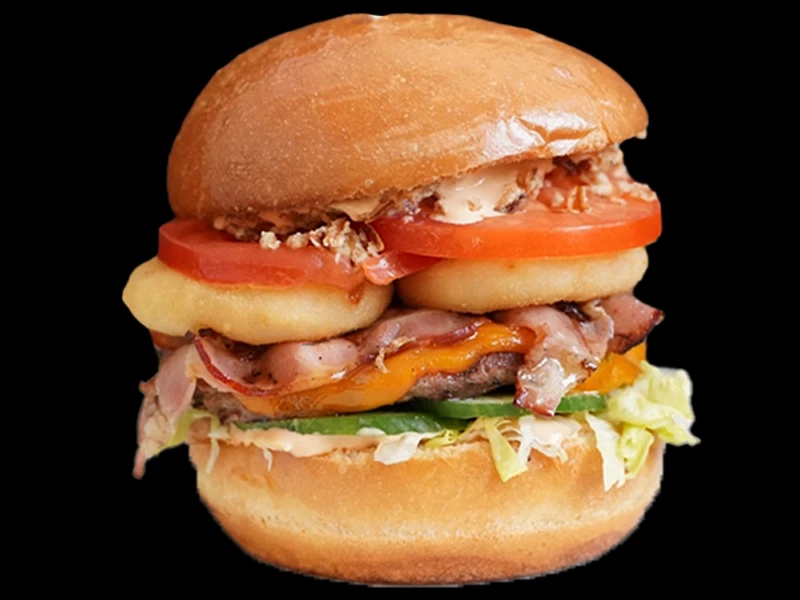 Бургер с сыром и беконом