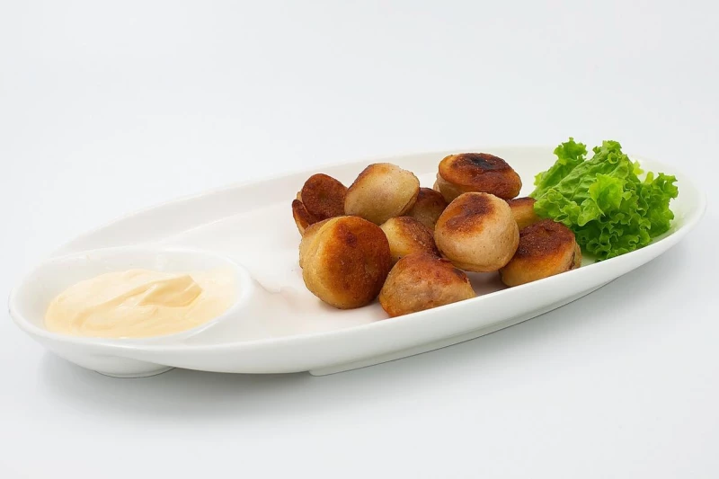 Пельмени домашние жареные во фритюре