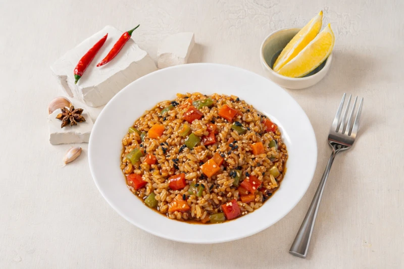 Рис с овощами в соусе терияки 150г