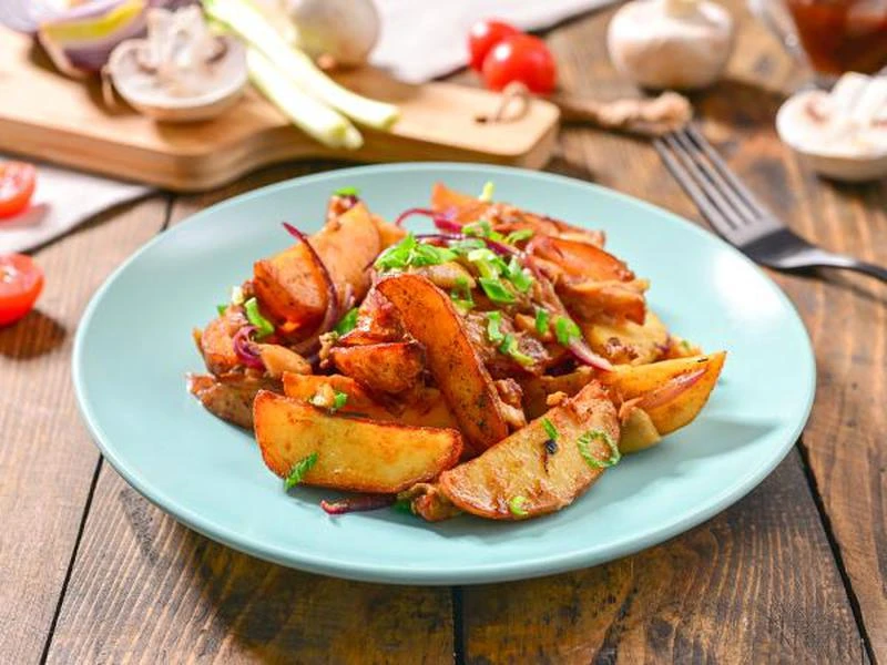 Картофельные Дольки с Курицей и Сыром