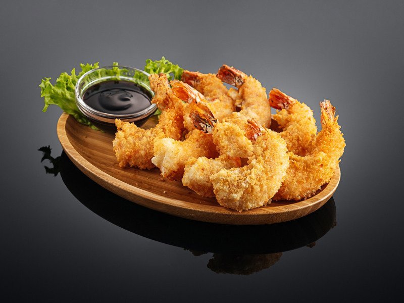 Тигровые креветки в кляре