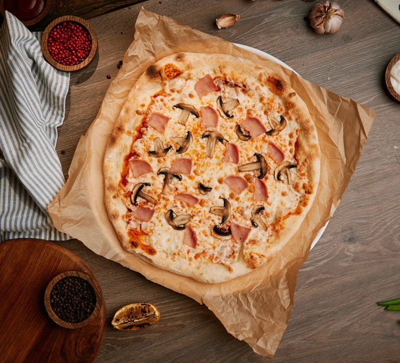 Бадриджани пицца Ветчина и грибы 