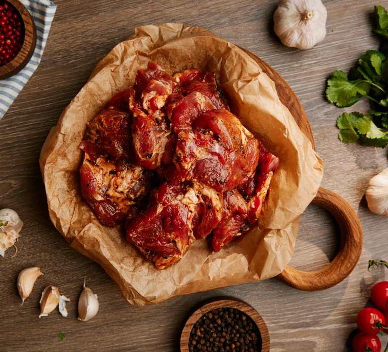 Бадриджани Маринованный шашлык из шеи500гр