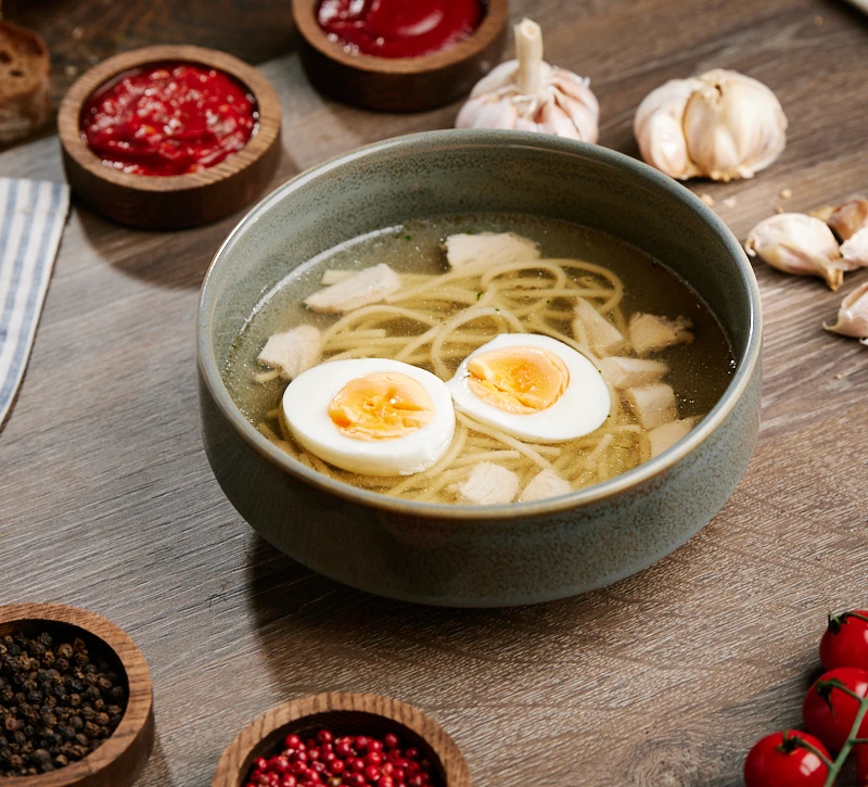 Бадриджани Куриный бульон