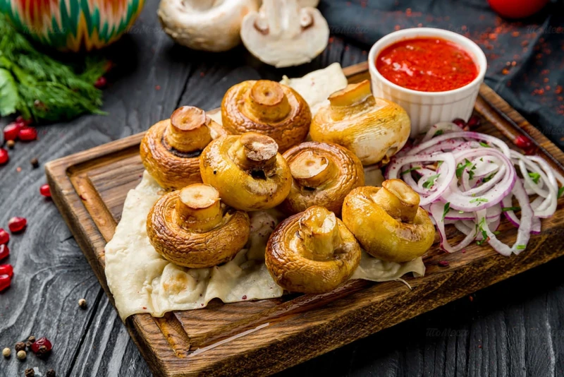 Шампиньоны запеченные на гриле