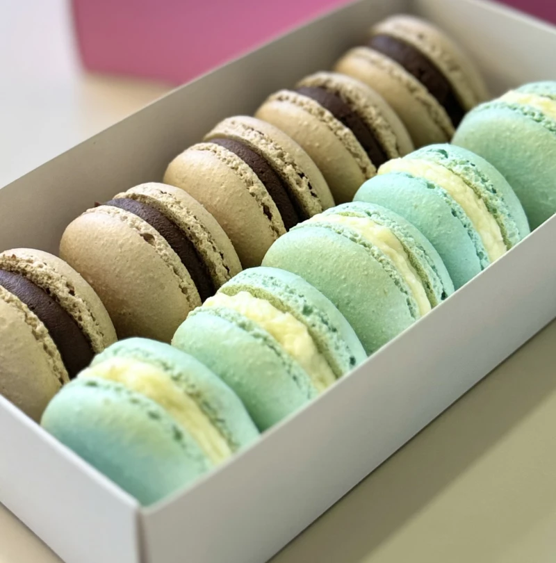 НАБОР МАКАРОНС шоколад-вишня