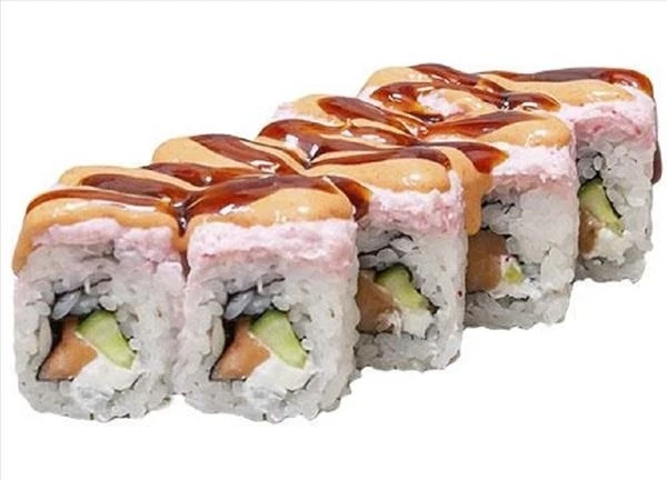 Ролл острый с лососем и снежным крабом