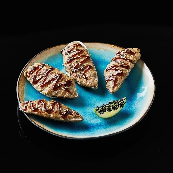 Запеченые мидии в ракушках под грибным соусом