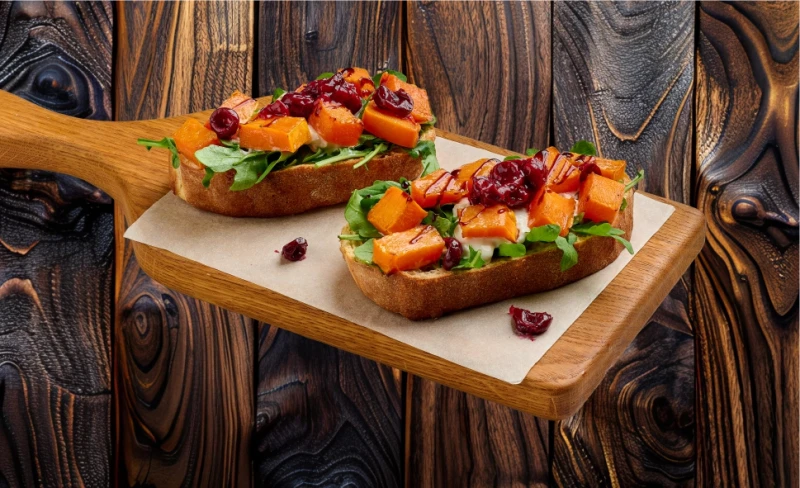 Брускетты с запечённой тыквой 