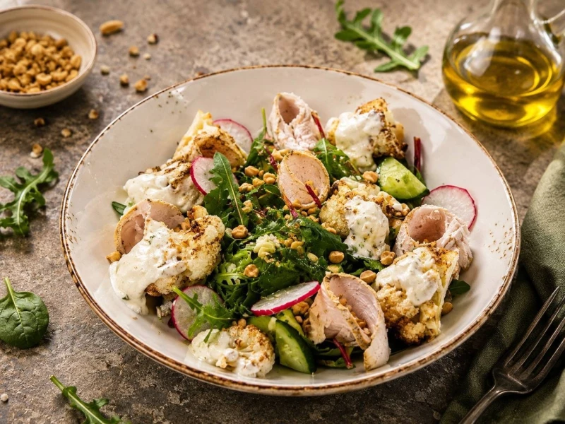 Салат с индейкой и цветной капустой