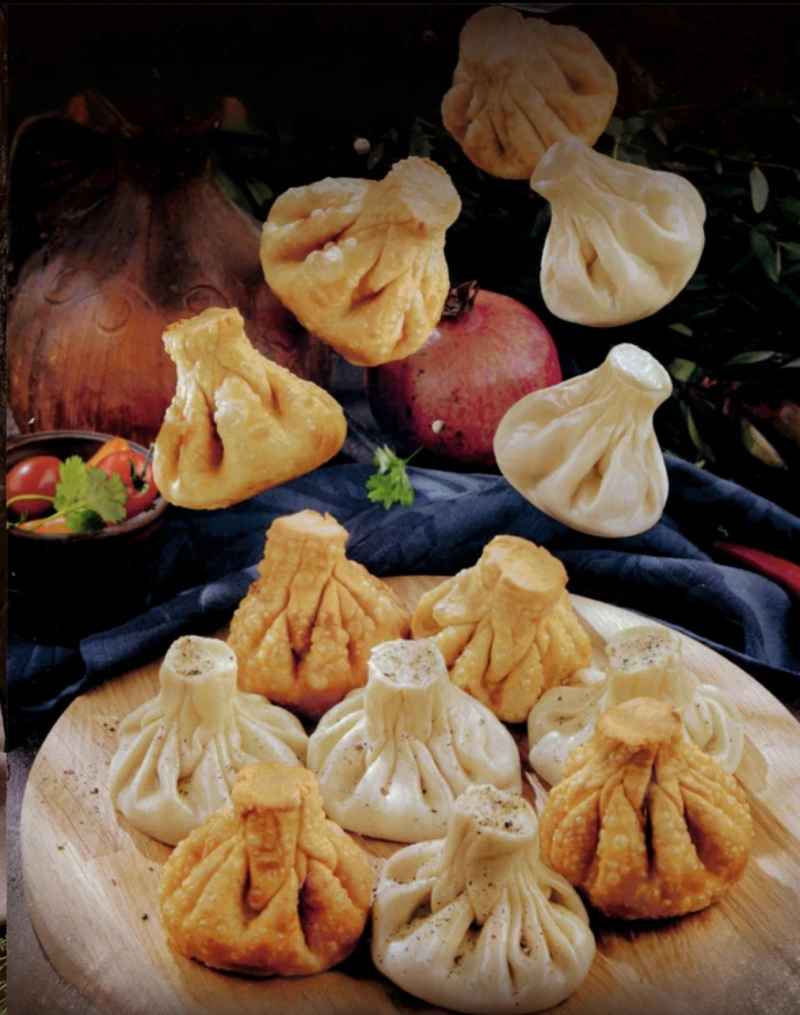 Хинкали жареные с цыпленком