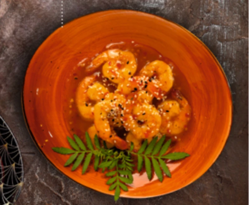 Креветки в соусе свит-чили