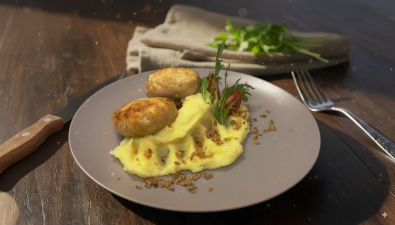 Котлетки куриные с пюре