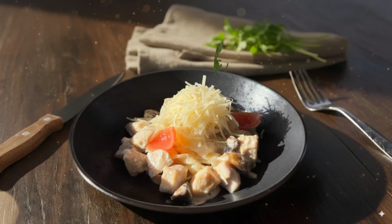 Фетучини с курицей