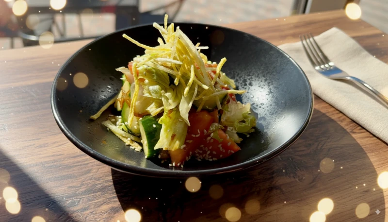 Салат Теплый со свининой