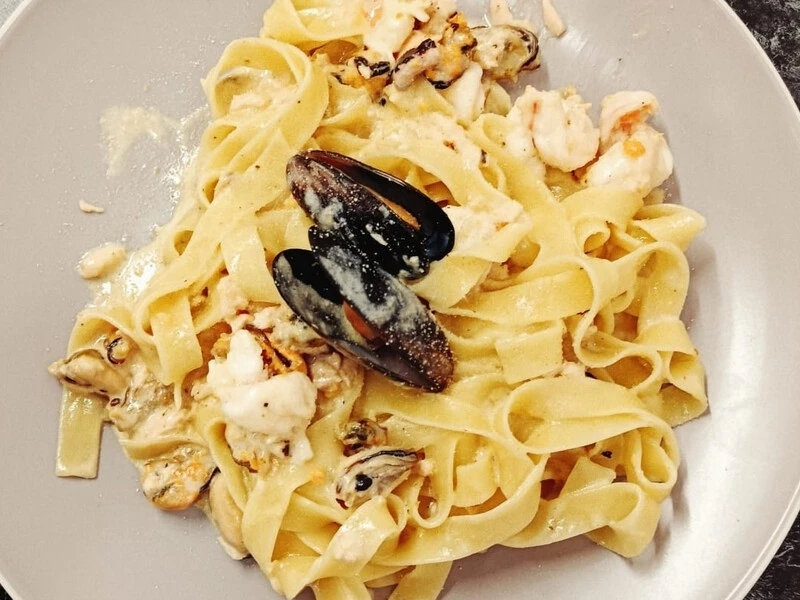 Феттучини с морепродуктами