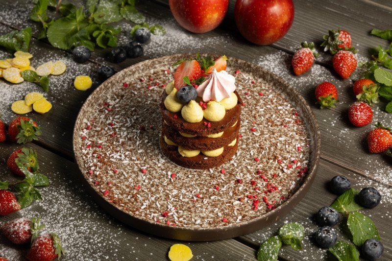 Шоколадно-медовое пирожное 