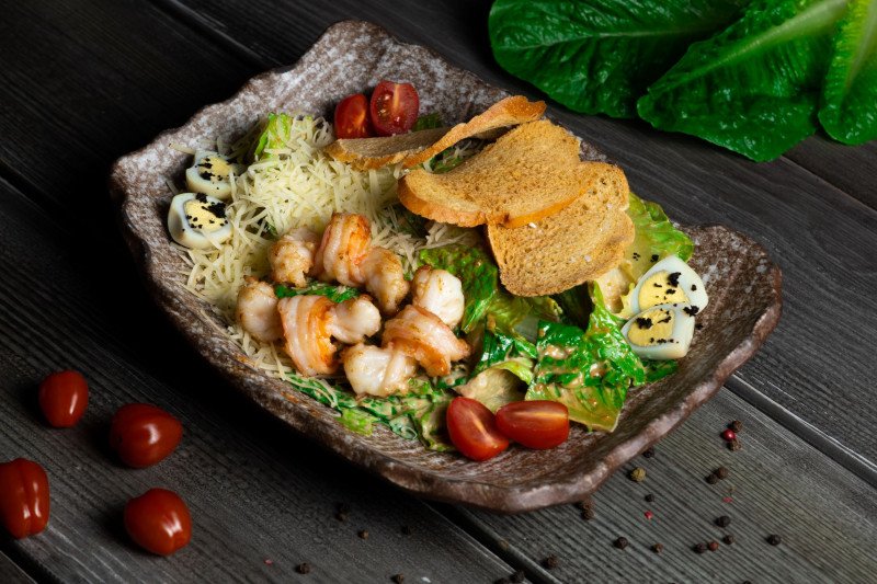  Цезарь с тигровыми креветками