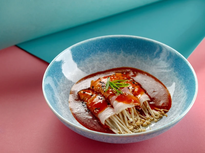 Еноки с беконом (острое)