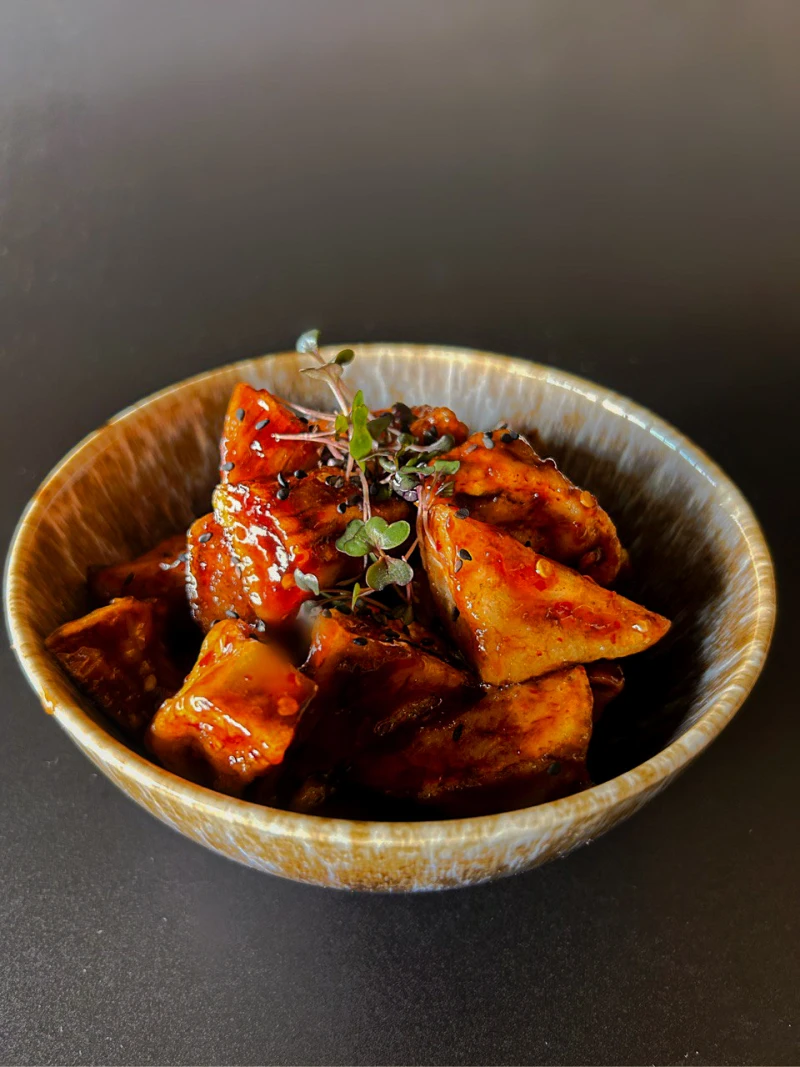 Жареный баклажан с кинзой