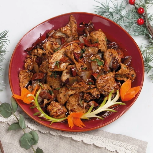 Пряная свинина с овощами