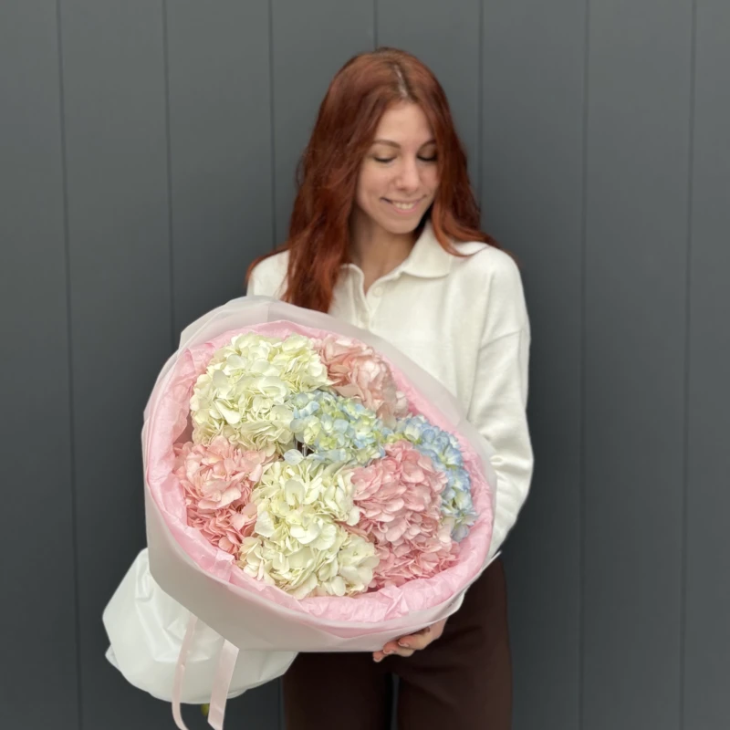 Букет из 7 гортензий (Премиум)
