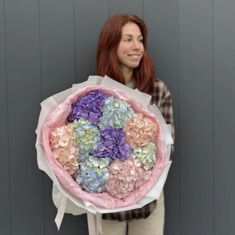 Букет из 9 гортензий (Премиум)