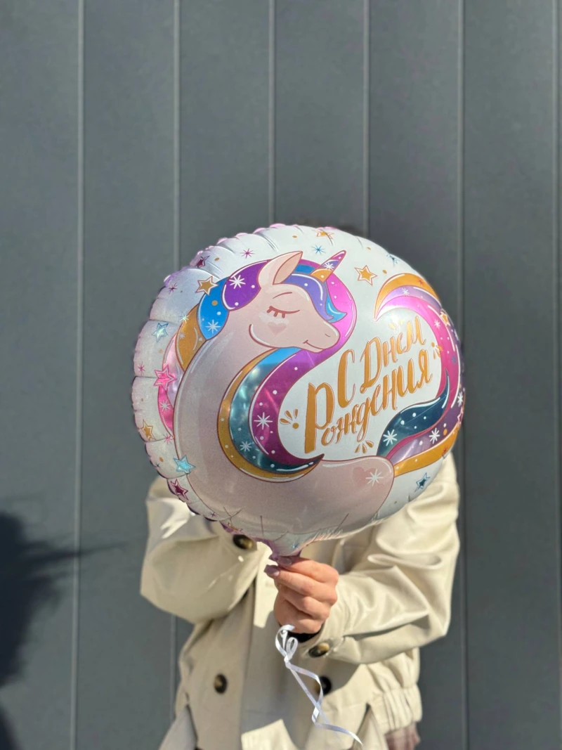 Фольгированный шар "C Днём рождения" (45см)