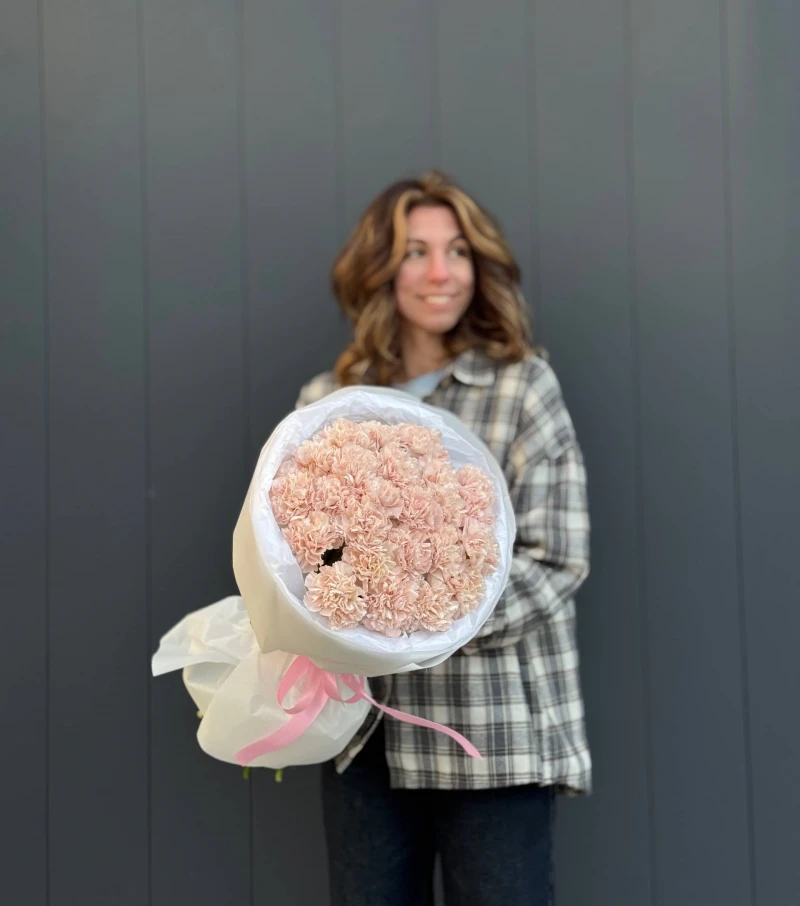 Букет из 25 нежно-розовых Диантусов