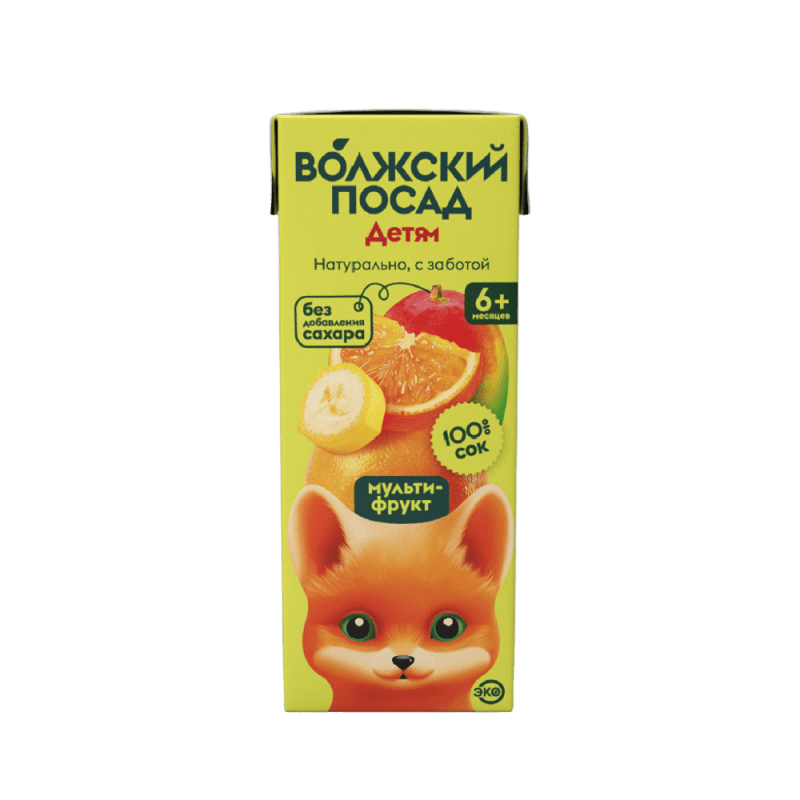 Сок Волжский посад МУЛЬТИФРУКТ 0,2 л