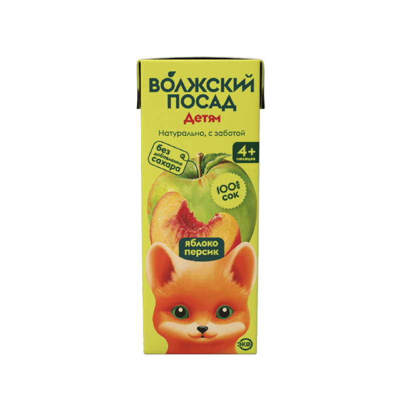 Сок Волжский посад ЯБЛОКО-ПЕРСИК 0,2 л