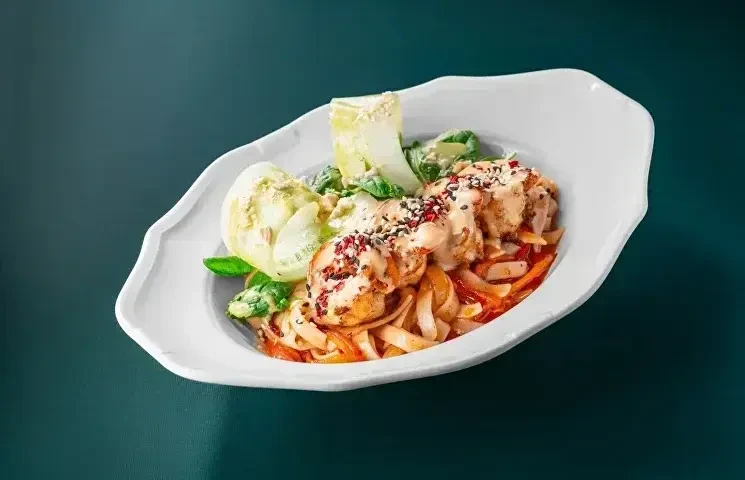 Удон с креветками