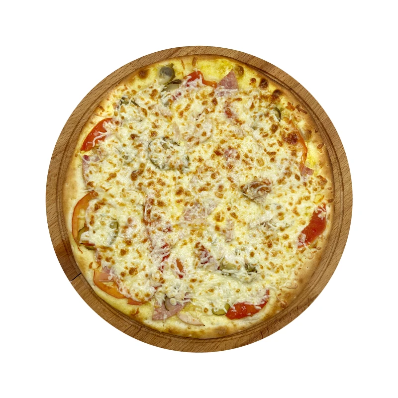 На сырном соусе пицца 