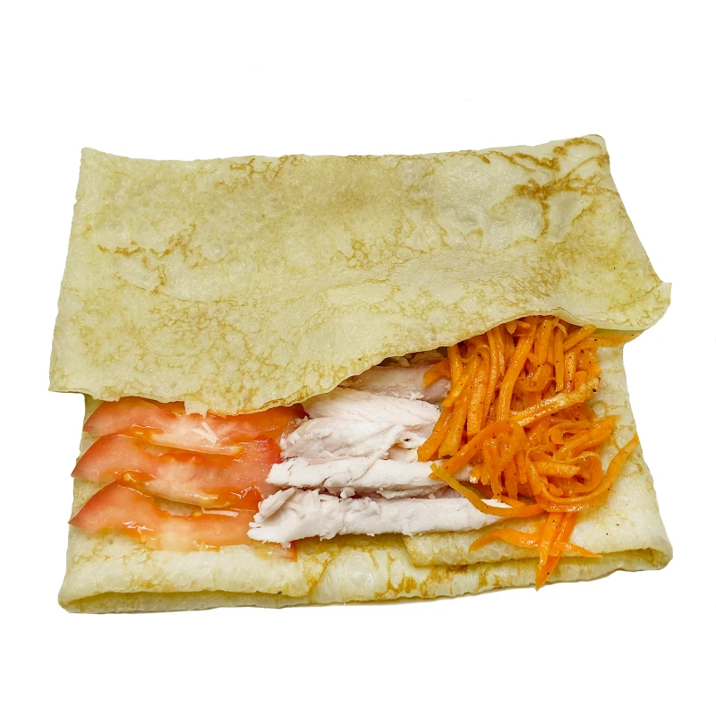 С копч. курицей и морковью по корейски (блинчик)