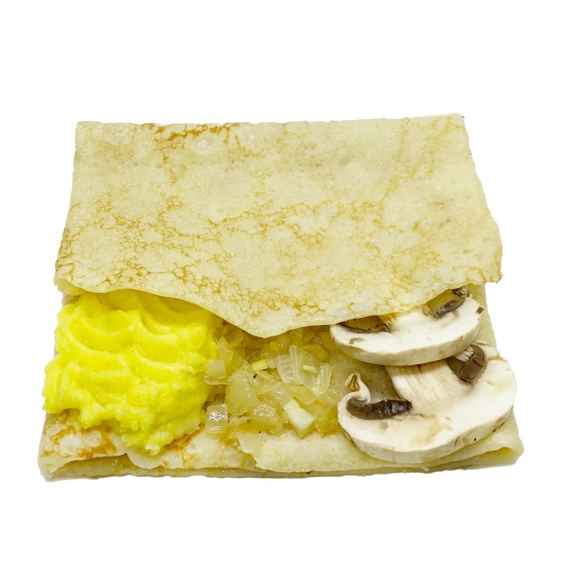 С картофелем и грибами (блинчик)