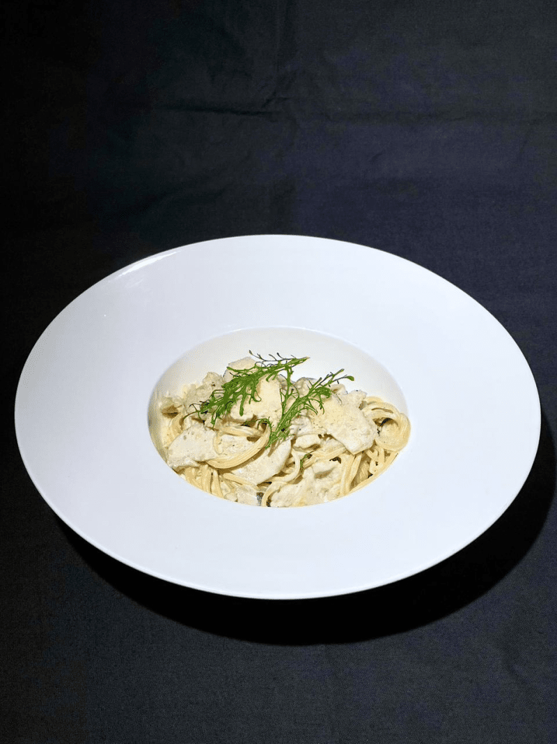 Паста Эль-Поло с белыми грибами и курицей