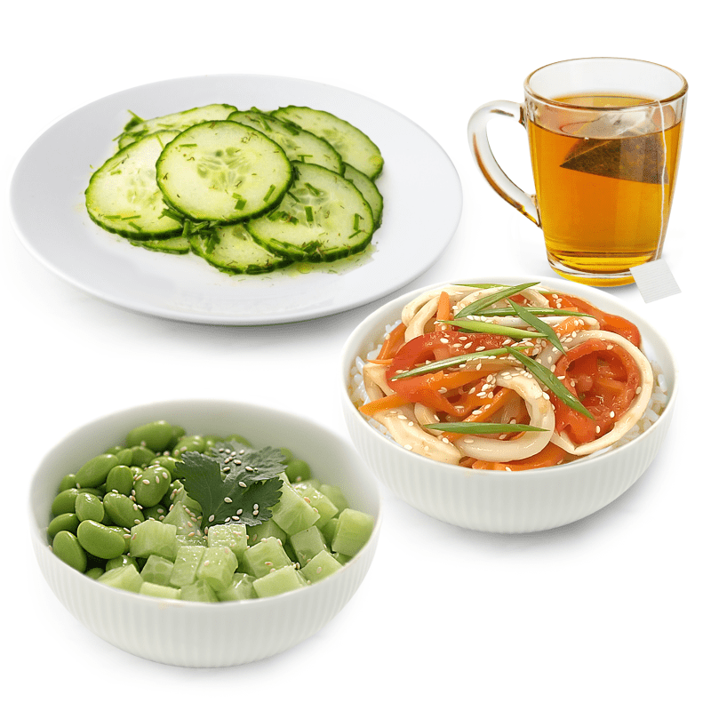 Бенто кальмар с соусом том ям