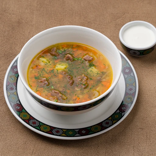 Деревенский суп с кониной