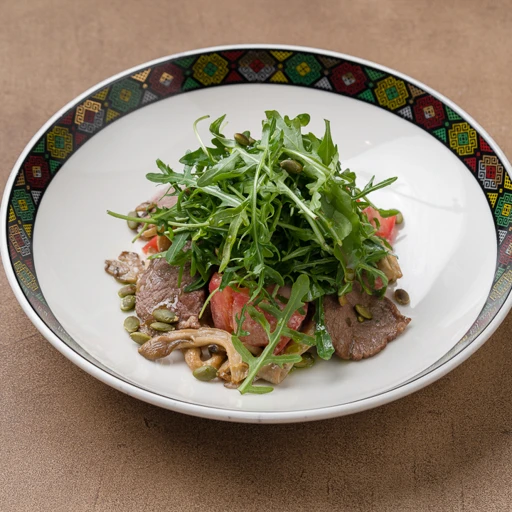 Салат телятина с грибами