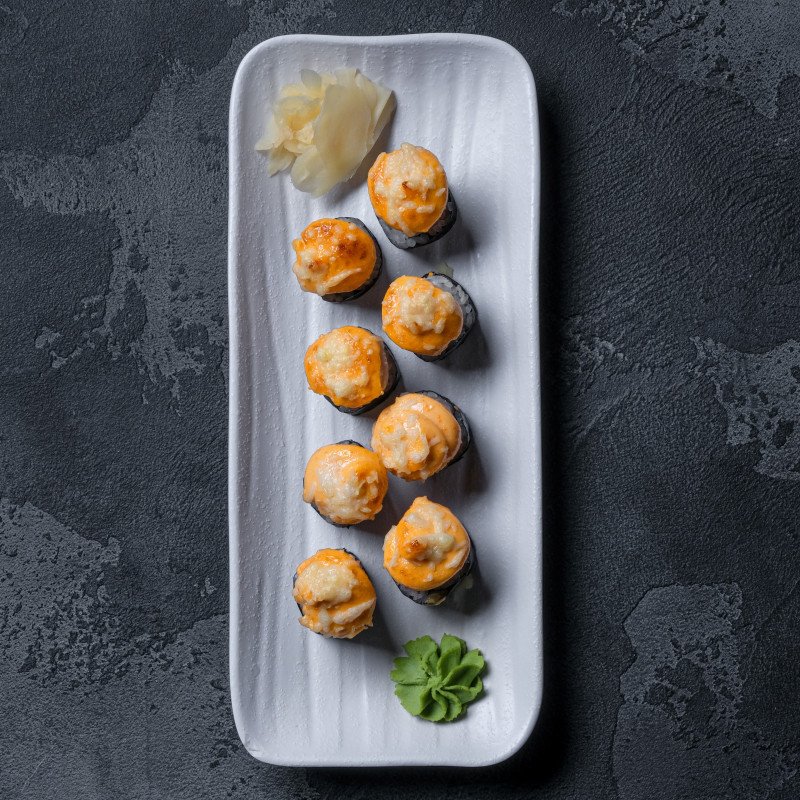 Запеченный ролл с креветкой