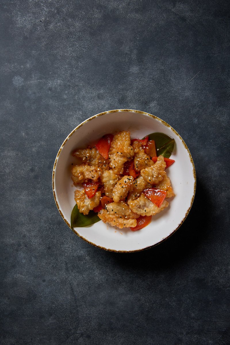 Треска в кисло-сладком соусе 