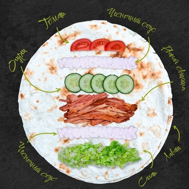 Шаурма с рваной свининой