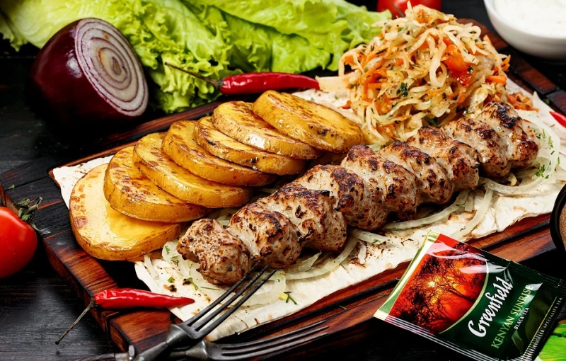 Бизнес Ланч с кебабом из телятины