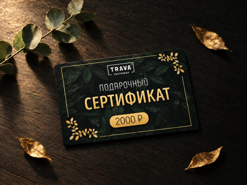Сертификат на сумму  2000  рублей