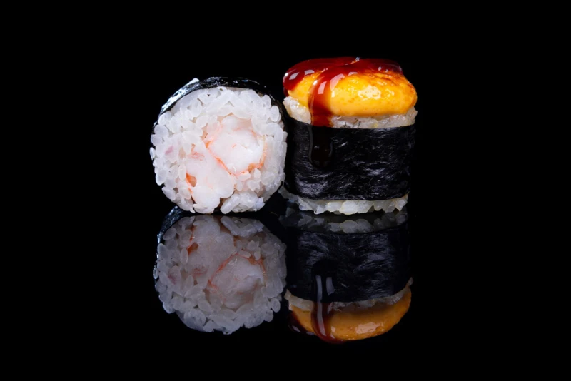 Запеченные мини роллы с креветкой