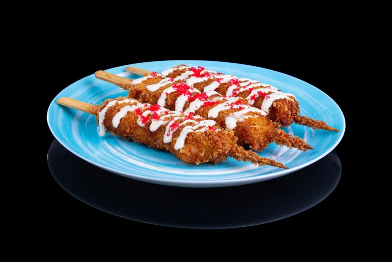 Кальмар темпура на шпажках