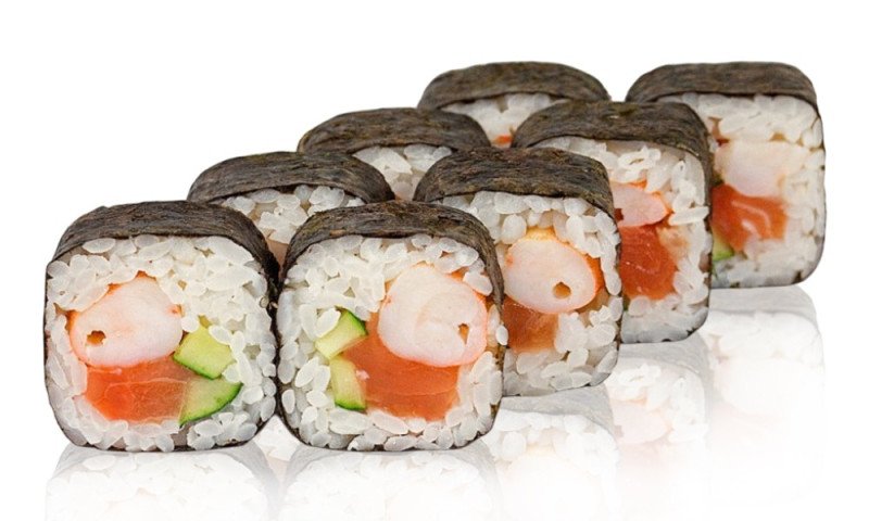 Лосось с креветкой ролл