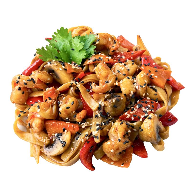 Удон с креветками